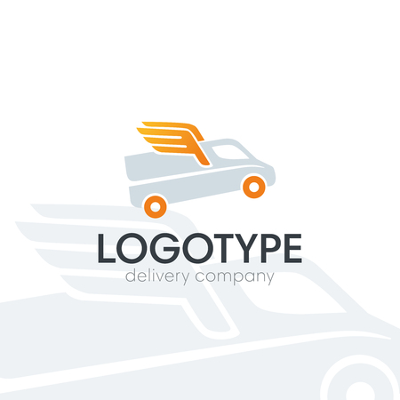 Car repair or delivery service label. Vector logo design template. Concept for automobile repair service, spare parts store.のイラスト素材