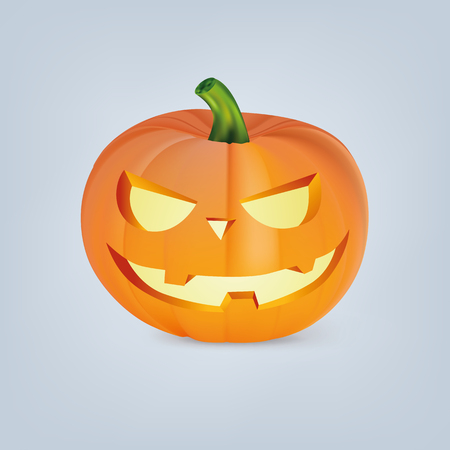 Halloween pumpkin with scary faceのイラスト素材