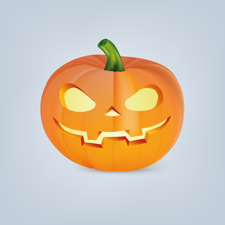 Halloween pumpkin with scary faceのイラスト素材