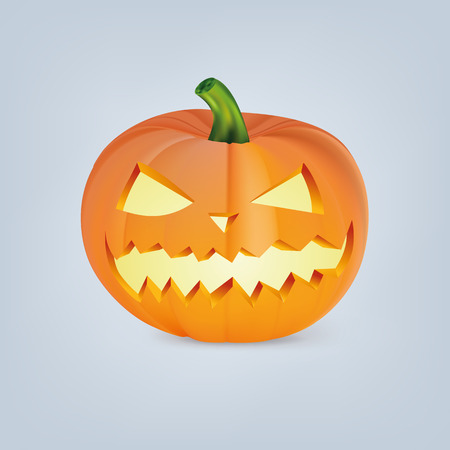 Halloween pumpkin with scary faceのイラスト素材