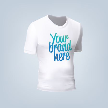 Vector illustration of blank t-shirt template, front design isolatedのイラスト素材