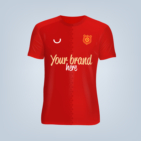 Vector illustration of football t-shirt template.のイラスト素材