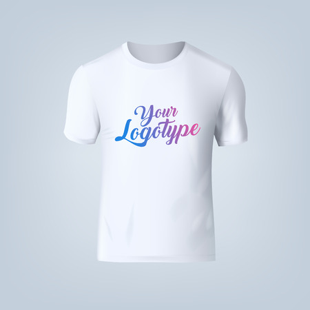 Vector illustration of blank t-shirt template, front design isolatedのイラスト素材