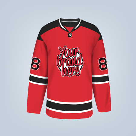 Vector illustration of hockey team jersey templateのイラスト素材