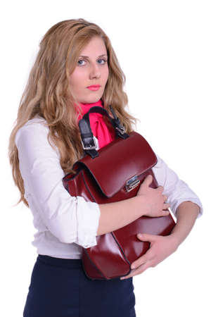 Young business woman with briefcaseの写真素材