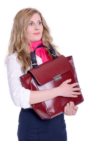 Young business woman with briefcaseの写真素材