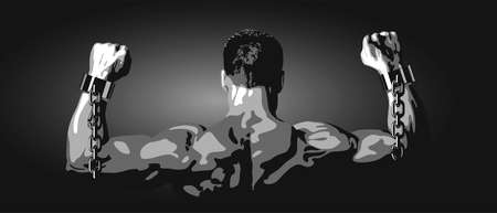 Free man on a black background.