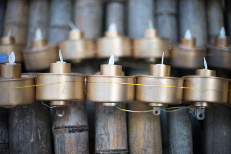 Silver Tea Lamp at a Malay Village Wooden Houseの写真素材