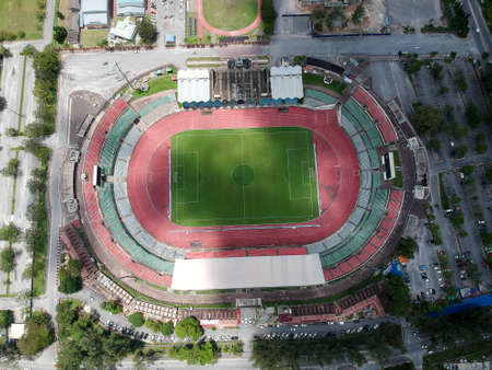Aerial Photo - Bird's eye view of the Stadium of Ipoh, Perak, Malaysia.の写真素材