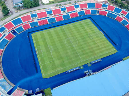 Aerial Photo - Bird's eye view of the Tan Sri Dato' Haji Hassan Yunos Stadium, also simply known as Larkin Stadium, is a multi-purpose stadium in Larkin, Johor Bahru, Johor, Malaysiaのeditorial素材