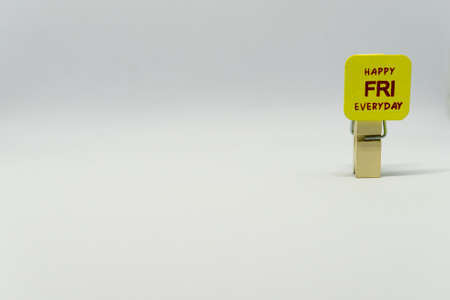 Happy Friday - cute daily planning wooden clip with white background