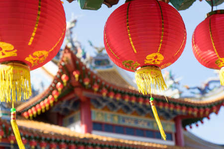 Chinese lanterns during new year festivalの写真素材