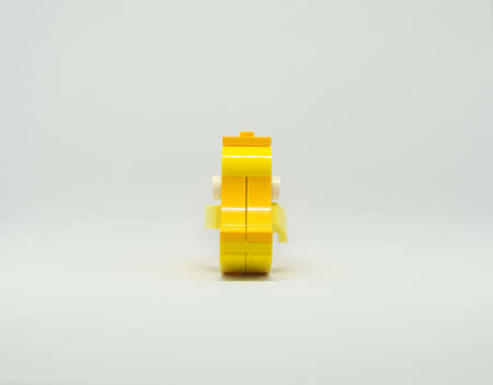 Plastic building blocks isolated on white backgroundの写真素材