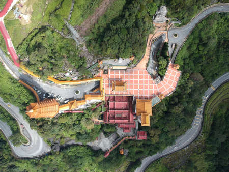 Genting Highlands, Malaysia - 1 February 2018: Top view of Chin Swee Caves Temple.のeditorial素材
