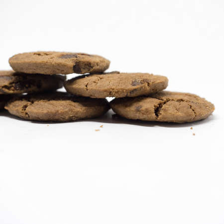 Chocolate cookies on a white background