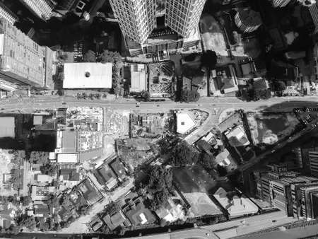 Kuala Lumpur, Malaysia - 13 February 2018: Beautiful and dramatic aerial view of Kuala Lumpur City.のeditorial素材