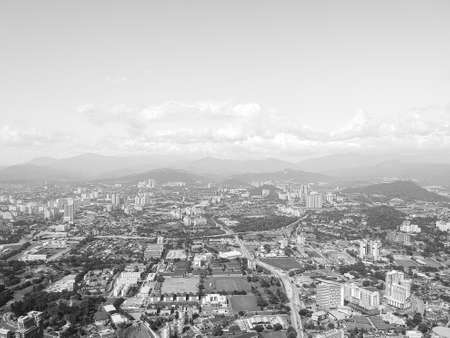 Kuala Lumpur, Malaysia - 13 February 2018: Beautiful and dramatic aerial view of Kuala Lumpur City.のeditorial素材