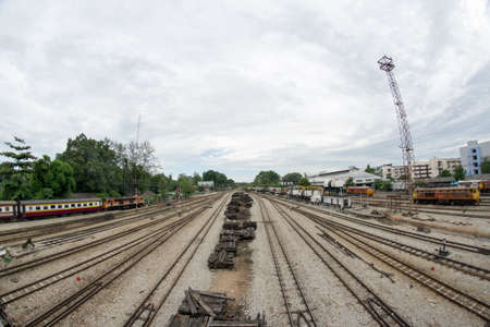 Hat Yai, Songkhla, Thailand - 30 April 2018: A view of Hat Yai Railway Station. Hat Yai Station is an international railway junction and a Class 1 railway station for the State Railway of Thailand.のeditorial素材
