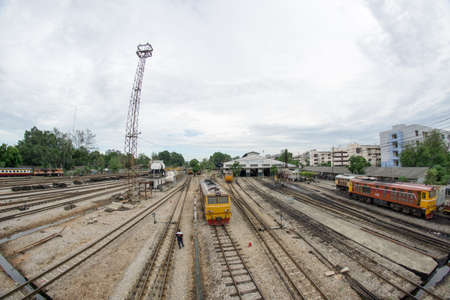 Hat Yai, Songkhla, Thailand - 30 April 2018: A view of Hat Yai Railway Station. Hat Yai Station is an international railway junction and a Class 1 railway station for the State Railway of Thailand.のeditorial素材
