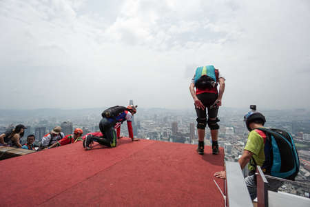 Kuala Lumpur, Malaysia - September 27, 2019: Kuala Lumpur Tower International Jump Malaysia 2019.