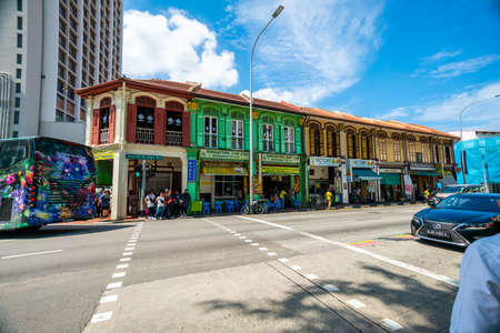 North bridge rd, Singapore - February, 2020: Singapore Zam zam restaurant serve the best halal murtabak and briyani in town. It is located along North Bridge rd, opposite the Sultan Mosque.のeditorial素材