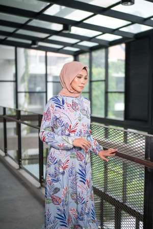 Cyberjaya, Malaysia â 25 December 2019: Fashion portraiture of young beautiful muslim woman wearing hijab.のeditorial素材