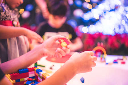 Kuala Lumpur, Malaysia â December, 2019: Children play with Lego blocks at Pavilion Shopping Mall in Bukit Bintang.のeditorial素材