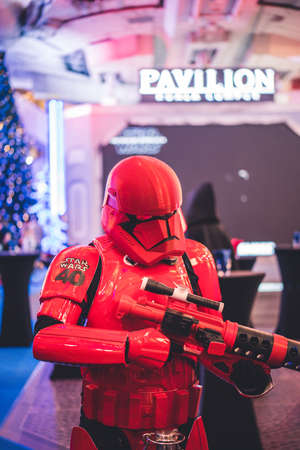 Kuala Lumpur, Malaysia â December, 2019: Beautiful costume Star Wars movie characters and Star Wars, Millennium Falcon themed Christmas decoration at Pavilion Shopping Mall in Bukit Bintang.のeditorial素材