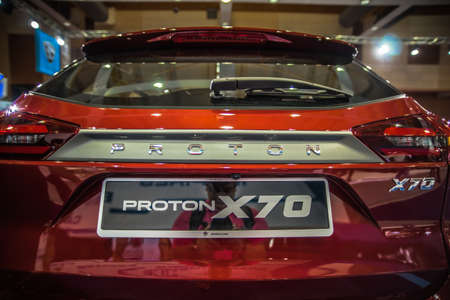 Kuala Lumpur, Malaysia  April 11, 2019  Car and motocycle displayed at Moto Show in Kuala Lumpur. Exhibitors present most interesting aspects of the automotive industry. The image contains certain grain or noise and soft focus.のeditorial素材