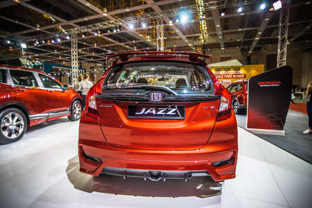Kuala Lumpur, Malaysia â April 11, 2019 â Car and motocycle displayed at Moto Show in Kuala Lumpur. Exhibitors present most interesting aspects of the automotive industry. The image contains certain grain or noise and soft focus.のeditorial素材