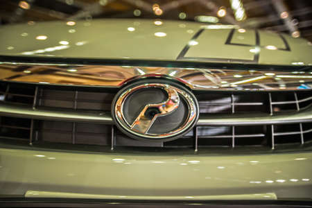 Kuala Lumpur, Malaysia â April 11, 2019 â Car and motocycle displayed at Moto Show in Kuala Lumpur. Exhibitors present most interesting aspects of the automotive industry. The image contains certain grain or noise and soft focus.のeditorial素材
