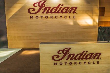 Kuala Lumpur, Malaysia â April 11, 2019 â Car and motocycle displayed at Moto Show in Kuala Lumpur. Exhibitors present most interesting aspects of the automotive industry. The image contains certain grain or noise and soft focus.のeditorial素材
