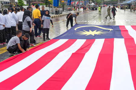 Kuala Lumpur, Malaysia â 26 August 2017: The Participants perform during a full dress rehearsal in downtown Kuala Lumpur for Malaysia's Independence Day celebrations this upcoming 31 August.のeditorial素材
