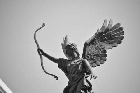 Black and white angel statueの写真素材