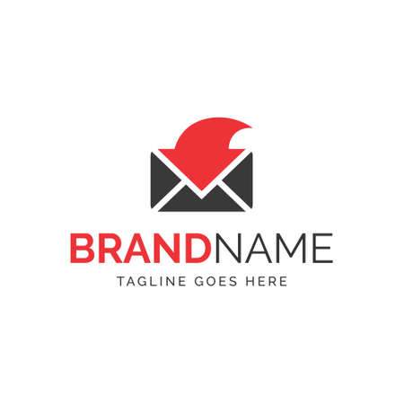 logo of mail and arrow, vector design, fully editableのイラスト素材