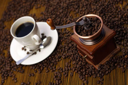 Grinder and Coffee Cupの写真素材
