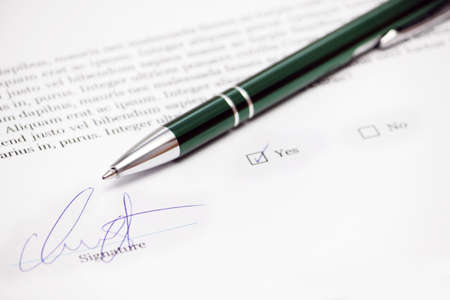 Signature on documentの写真素材