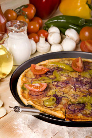 Pizza witch componentsの写真素材