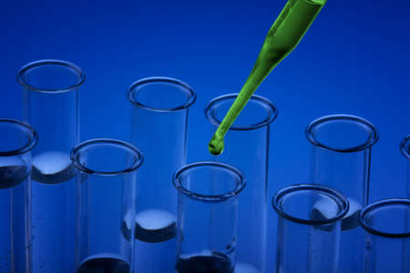 Blue Labolatory Glassware / Vials and Pipette