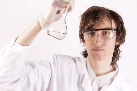Scientist Holding Flask