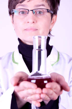 Scientist with Flaskの写真素材