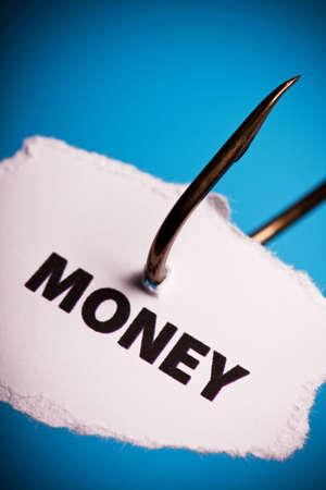 Money on hookの写真素材