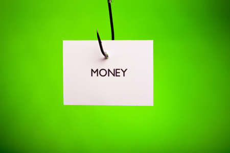 Money on hookの写真素材