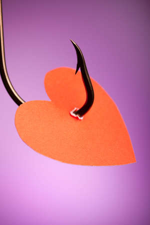 heart on hookの写真素材