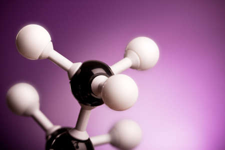 molecules on violetの写真素材