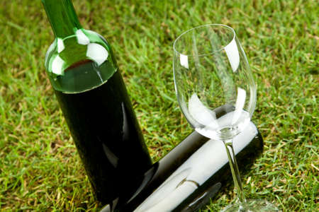 Red wine picnicの写真素材