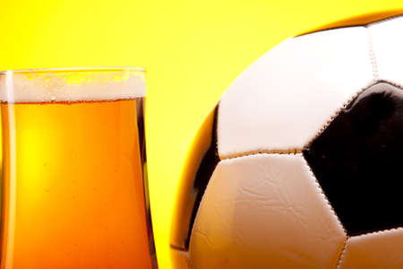 Chilled beer and football concept!の写真素材