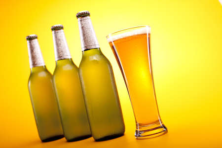 Tasty beer! in mug and bottleの写真素材