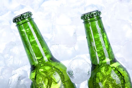 Cold beer in iceの写真素材