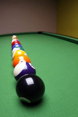 Billiard balls on green table!